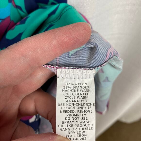 Katherine Way Blue&Green Floral Sleeveless Shift Dress Sz.M - Picture 8 of 10